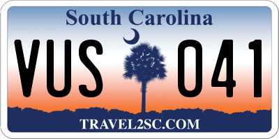 SC license plate VUS041