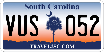 SC license plate VUS052