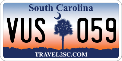 SC license plate VUS059