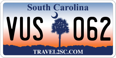 SC license plate VUS062