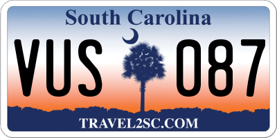 SC license plate VUS087