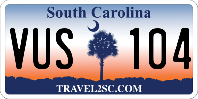 SC license plate VUS104