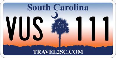 SC license plate VUS111