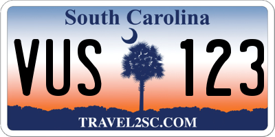 SC license plate VUS123