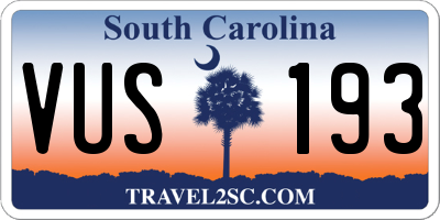 SC license plate VUS193
