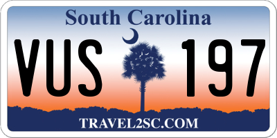 SC license plate VUS197