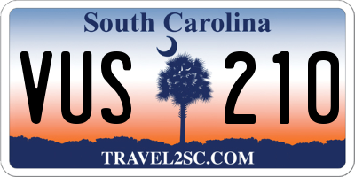 SC license plate VUS210