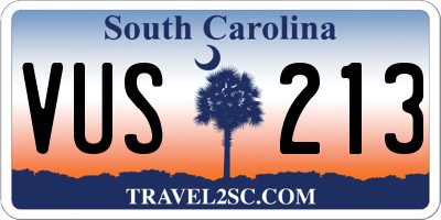 SC license plate VUS213