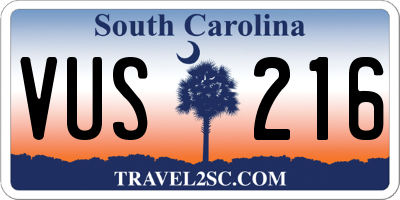 SC license plate VUS216