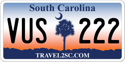 SC license plate VUS222