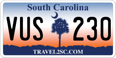 SC license plate VUS230