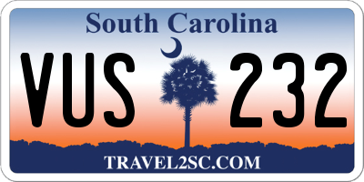 SC license plate VUS232