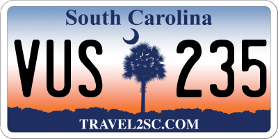SC license plate VUS235