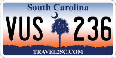 SC license plate VUS236