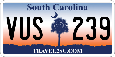 SC license plate VUS239