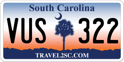 SC license plate VUS322