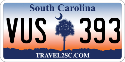 SC license plate VUS393