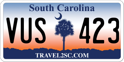 SC license plate VUS423