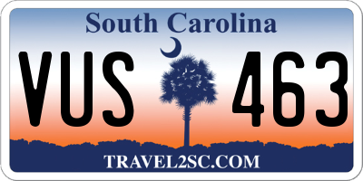 SC license plate VUS463