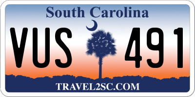 SC license plate VUS491