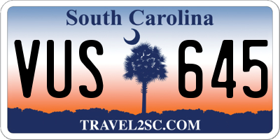 SC license plate VUS645
