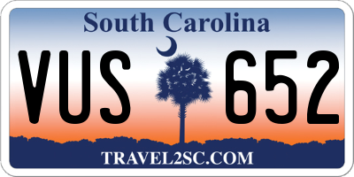 SC license plate VUS652