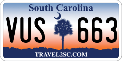 SC license plate VUS663