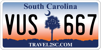SC license plate VUS667