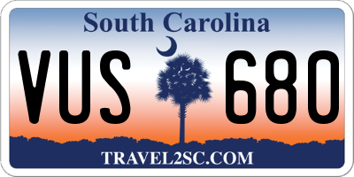 SC license plate VUS680