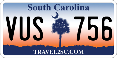 SC license plate VUS756