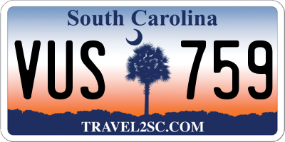 SC license plate VUS759