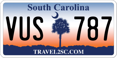 SC license plate VUS787