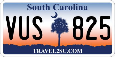 SC license plate VUS825