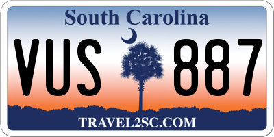 SC license plate VUS887