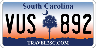 SC license plate VUS892