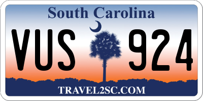 SC license plate VUS924
