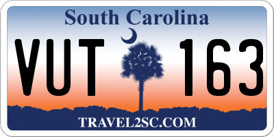 SC license plate VUT163
