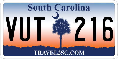 SC license plate VUT216