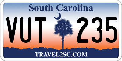 SC license plate VUT235