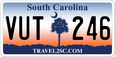 SC license plate VUT246