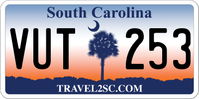 SC license plate VUT253