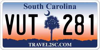 SC license plate VUT281