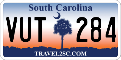 SC license plate VUT284