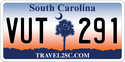 SC license plate VUT291