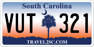 SC license plate VUT321