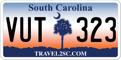 SC license plate VUT323