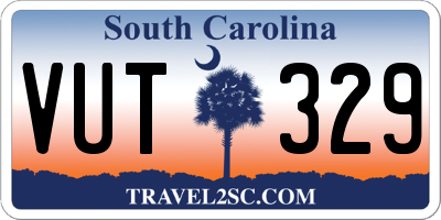 SC license plate VUT329