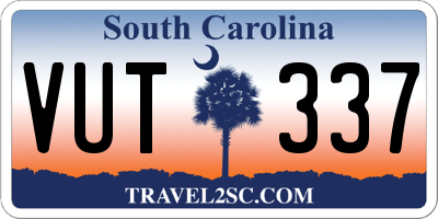 SC license plate VUT337