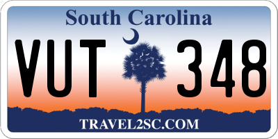 SC license plate VUT348
