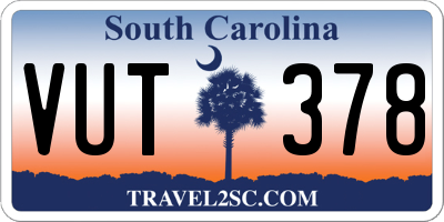 SC license plate VUT378